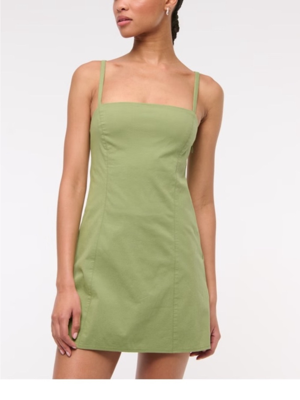 Abercrombie & Fitch Olive Green Square-Neck Mini Dress